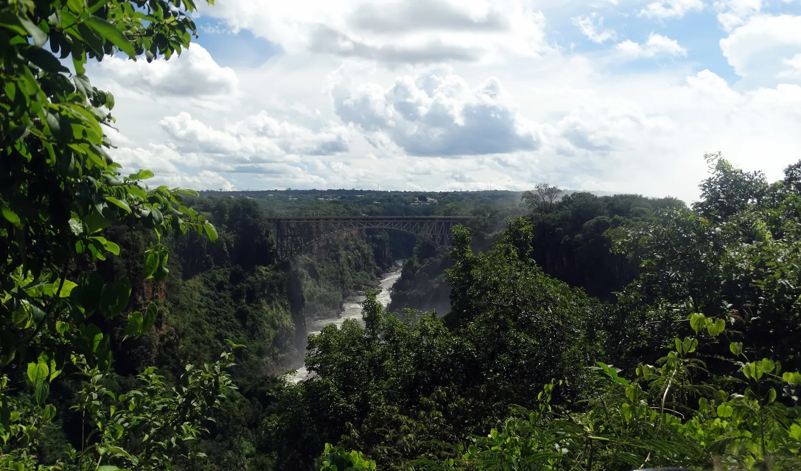 Victoria Falls Bridge spanning the gorge between Zambia and Zimbabwe